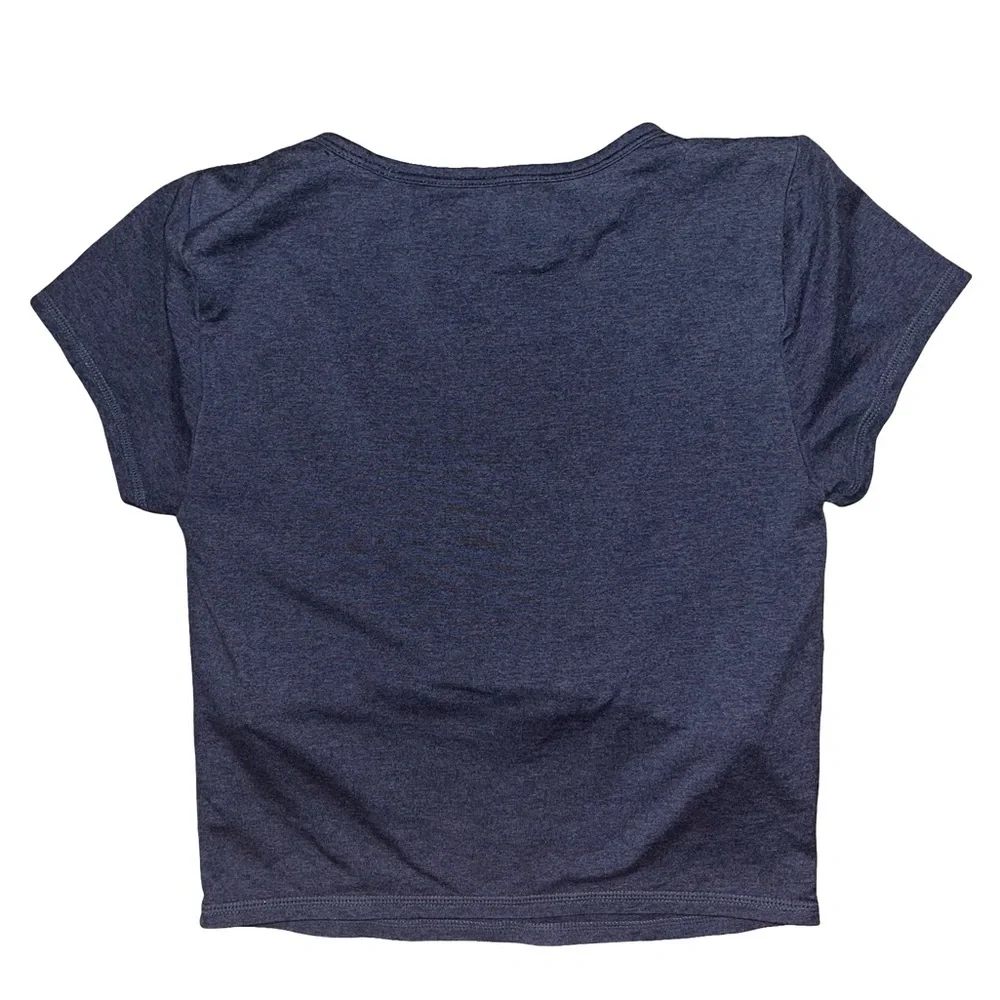 Vuori Short Sleeve Halo Crop Top Small Azure Heather Blue VW1062 - Picture 4 of 6